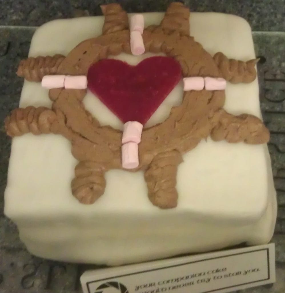 companion cube cake companion cube cake